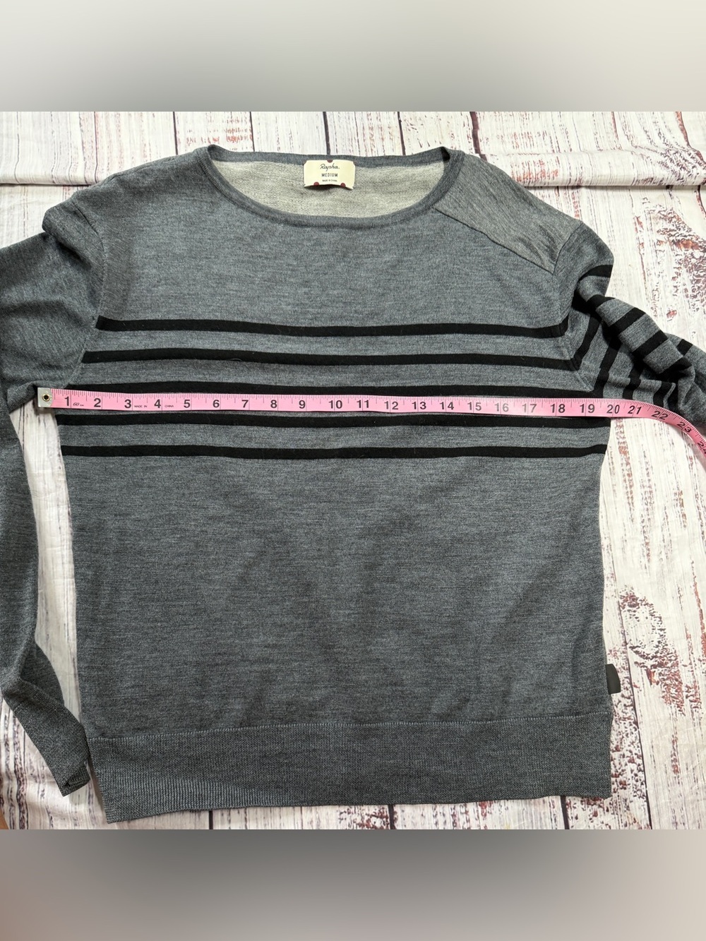 Rapha Women’s Breton Merino Wool Sweater Gray Black Medium - Picture 6 of 10